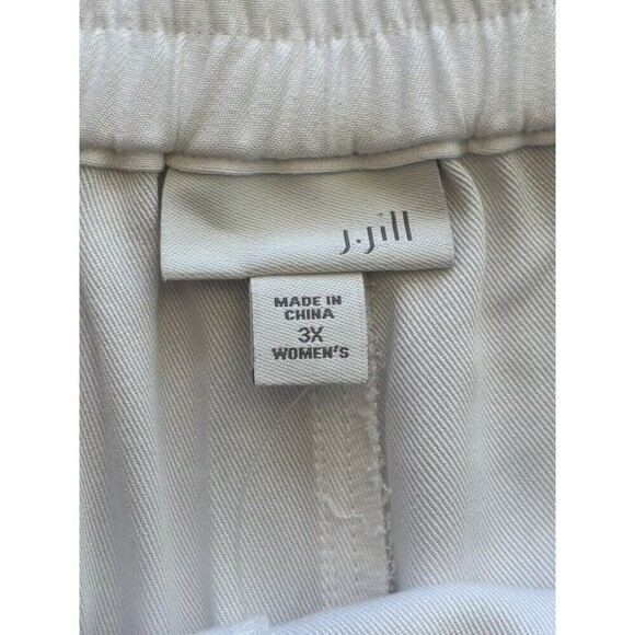 J. JILL White Pull On Crop Pants Size 3X Wide Leg Elastic Waist Trousers NWT - Picture 4 of 13